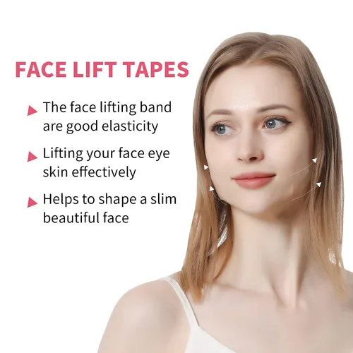 Vista 2 de DB11 Cinta de estiramiento facial, 24 unidades, cinta invisible ultrafina para rostro instantáneo, estiramiento facial en V, estiramiento facial