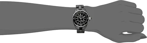 Vista 2 de Stuhrling Original Reloj de cerámica negro con fecha de cuarzo Fusion 530.11OB1 para mujer, Moderno