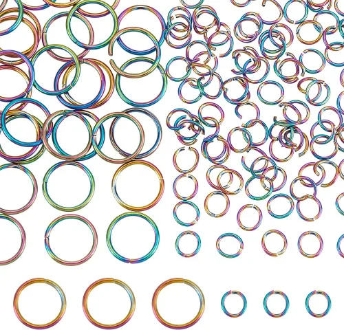 Vista 8 de UNICRAFTALE 800 piezas de anillos de salto abiertos de acero inoxidable de 0.197 in, anillos redondos dorados, conectores de metal para manualidades