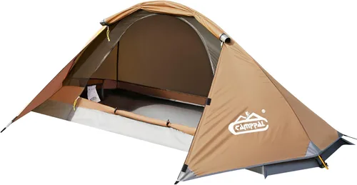 Vista 10 de camppal Tienda de campaña para 1 persona para acampar, senderismo, caza de montaña, tiendas de mochilero, resistencia a las 4 estaciones a prueba