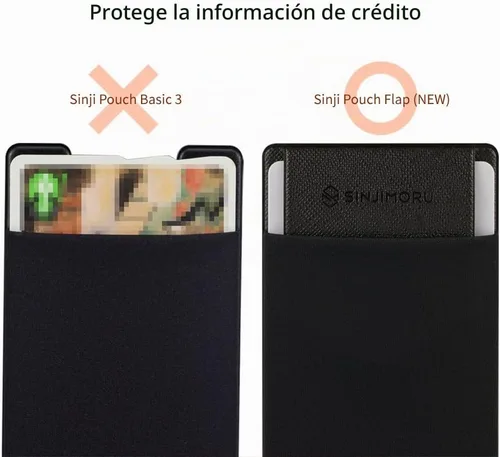 Vista 3 de Sinjimoru Tarjetero para la parte posterior del teléfono, billetera para Beige