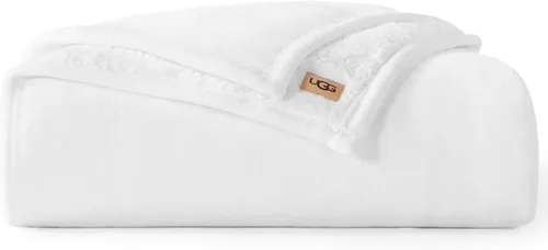 Vista 14 de UGG Nita - Manta para sofá, forro polar de lujo, 50 x 70 pulgadas, color Blanco