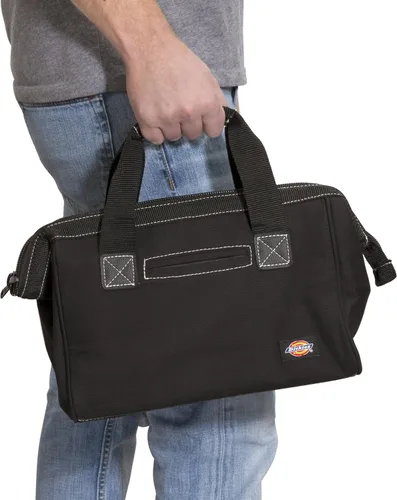 Vista 6 de Dickies Bolsa de trabajo de lona duradera de 12 pulgadas para pintores, carpinteros y constructores, cremallera resistente, asas reforzadas