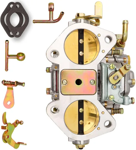 Vista 7 de NENKUTEN Carburador de 2 barriles para 45 DCOE Weber de 1.772 in de tiro lateral doble estrangulador Carb se adapta a Datsun 240/260/280Z MGB Toyota