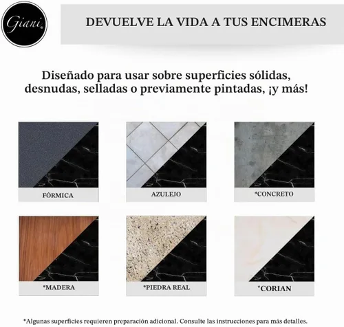 Vista 4 de Kit de pintura epoxi fácil de mármol Giani para encimera (Belgotta Negro)