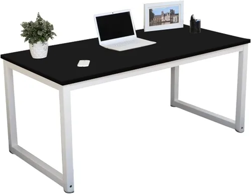 Vista 9 de G-PLUS Escritorio de computadora de 47.2 pulgadas, mesa de oficina de madera, estilo moderno y simple, para computadora portátil, mesa de estudio