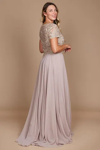 Vista 3 de Dylan Davids - Vestido formal de manga corta para madre de la novia