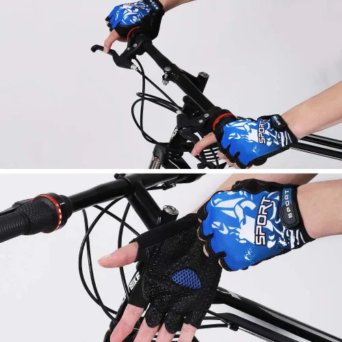 Vista 8 de Accmor Guantes de ciclismo para hombres y mujeres, guantes de ciclismo de medio dedo, guantes de bicicleta de carretera MTB, guantes antideslizantes