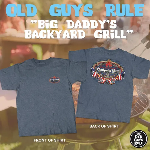 Vista 2 de OLD GUYS RULE Camiseta gráfica para el día del padre para hombre, Big Daddy's Grill, regalo, camiseta divertida para amantes de la parrilla, amantes
