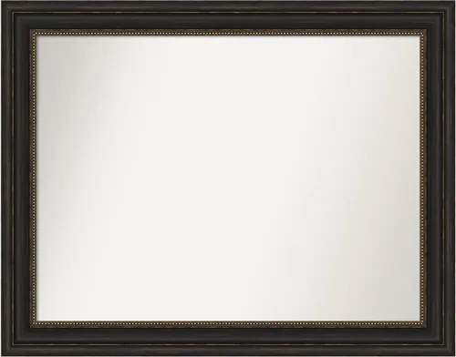 Vista 125 de Amanti Art Espejo de pared personalizado no biselado (25 x 25 pulgadas), marco de bronce acentuado, varios tamaños personalizados, espejo de baño