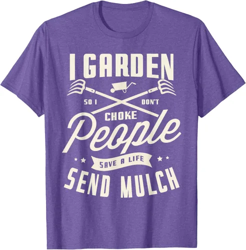 Vista 8 de I garden so I don't choke People save Life spend mulch T-Shirt, Negro