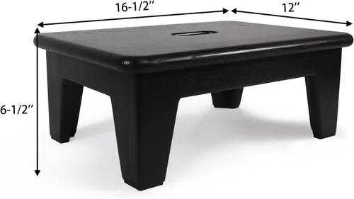 Vista 2 de CONSDAN Taburete escalón para cama, roble cultivado en Estados Unidos, taburete de madera para adultos y personas mayores, 6.5 pulgadas de alto