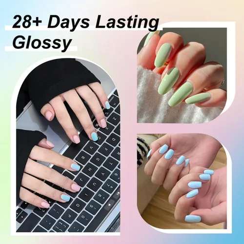 Vista 3 de DouborQ Juego de esmaltes de uñas de 6 colores, paquete de esmalte de uñas brillante para uñas, regalos para mujeres, barniz de arte de uñas