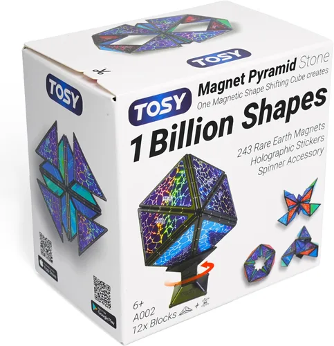 Vista 16 de TOSY Pirámide Magnética que Brilla en la Oscuridad - 1 Cubo se Transforma en 1 Billón de Formas, 15 piezas