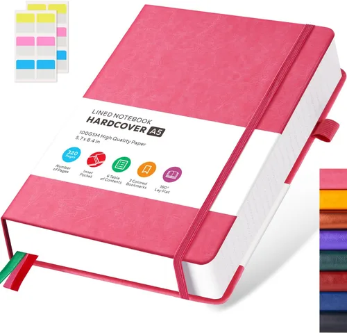 Vista 23 de FOCUS DAY Cuaderno de tapa dura 8.5 x 11, cuaderno de 320 páginas tamaño A4 grande para la universidad con líneas para la escuela y el trabajo, gran