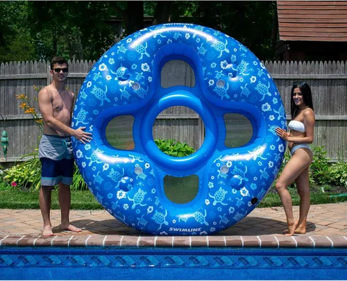Vista 4 de Swimline Tumbona tropical para 4 personas, color azul
