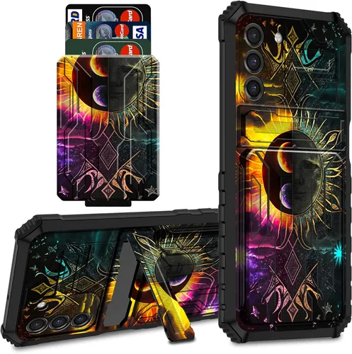 Vista 10 de Funda para teléfono Samsung Galaxy A03S Galaxy A03S Funda tipo cartera con tarjetero y soporte de doble capa de PC duro TPU suave cubierta