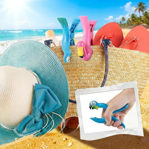 Vista 4 de Waydress 4 clips para toallas de playa, tamaño gigante, resistentes al viento, para sillas de playa, crucero, patio, piscina o pinzas de sujeción
