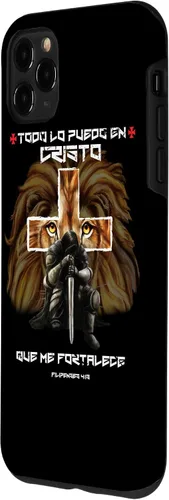 Vista 2 de Funda para iPhone 11 Pro Max Filipenses 4 13 Versos Biblicos English Regalos Cristianos