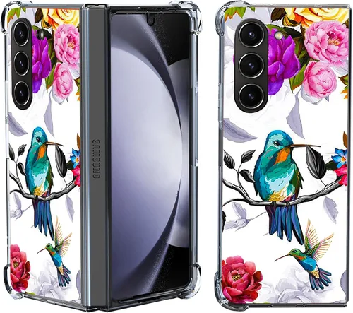 Vista 9 de Funda para Galaxy Z Fold 5, protección contra caídas de mandala de león colorido, a prueba de golpes, de cuerpo completo, resistente a los arañazos