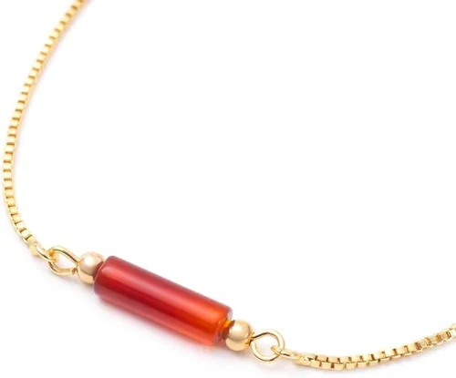 Vista 2 de Pulsera de cornalina cruda, pulsera ajustable, cristal, pulsera ajustable de oro