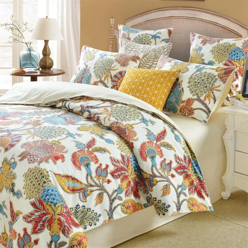 Vista 108 de ABREEZE Juego de funda de edredón tamaño individual con cierre de botón, 100% algodón egipcio, juego de ropa de cama floral de granja, color rosa, 3