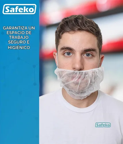 Vista 4 de Redes para barba, cubiertas desechables para barba, red de barba para servicio de alimentos, cocina, limpieza, 18 y 21 pulgadas, Blanco