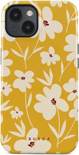 Vista 30 de BURGA-Funda p/teléfono compatible c/iPhone 14 Plus, carcasa rígida híbrida de 2 capas + Funda protectora de silicona, almendras latte a lunares