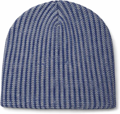 Vista 2 de Jeep Gorro acrílico azul jaspeado con logotipo de silicona Mountain Range, Azul