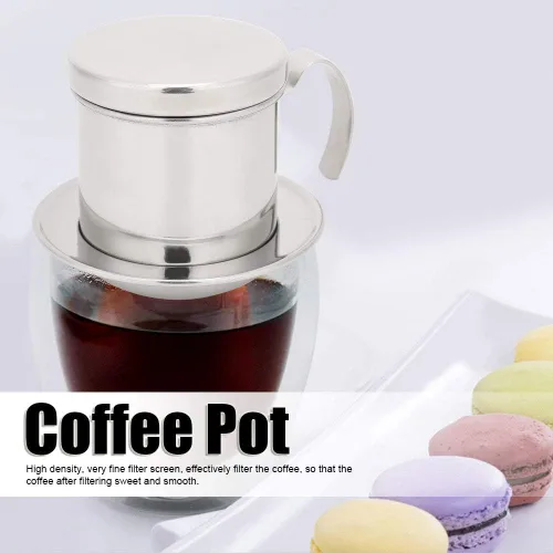 Vista 7 de Cafetera de goteo vietnamita, con pantalla de filtro fino, cafetera vietnamita vietnamita, filtro de goteo simple, la mejor opción de regalo