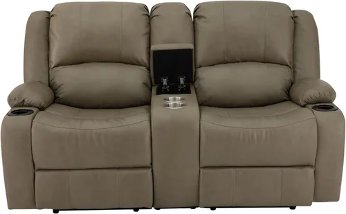 Vista 3 de RecPro Charles - Sofá reclinable doble de pared de 67 pulgadas, para autocaravana, con tela mejorada (color masilla)