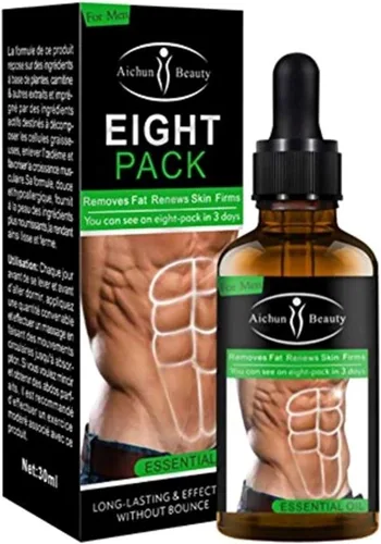 Vista 3 de AICHUN BEAUTY Paquete de ocho aceites esenciales abdominales para hombres, cintura fuerte, torso varonil, líneas lisas, prensa, fitness, quemar