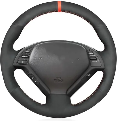 Vista 13 de Loncky - Funda de cuero para volante color beige, ajuste personalizado para Infiniti G37/ Infiniti G35/ Infiniti EX35 /Infiniti EX25/ Infiniti EX37