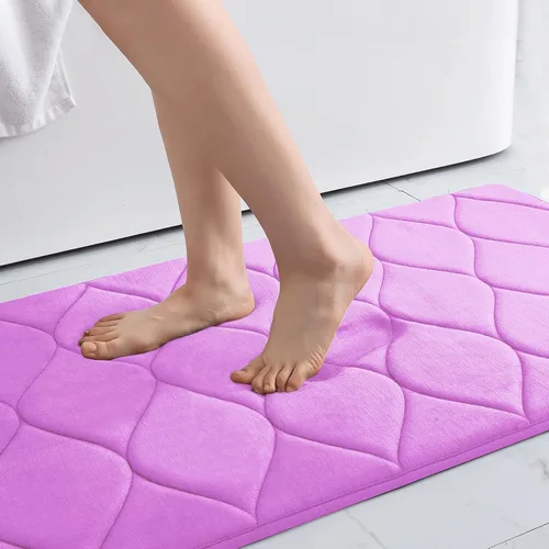 Vista 20 de Colorxy - Alfombra de baño de espuma viscoelástica, ultrasuave y antideslizante, absorbe el agua, lavable a máquina, tapete para suelos de ducha
