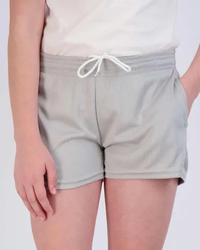 Vista 4 de Real Essentials Paquete de 4 pantalones cortos deportivos de malla para niñas con bolsillos