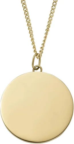 Vista 2 de Fossil Collar de cadena con dije de acero inoxidable grabado chapado para mujer