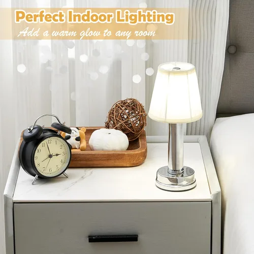 Vista 6 de SOL HOME AND GARDEN Lámpara de mesa LED con interruptor táctil USB estilo hongo de cristal, decoración de atmósfera, para dormitorio, sala de estar