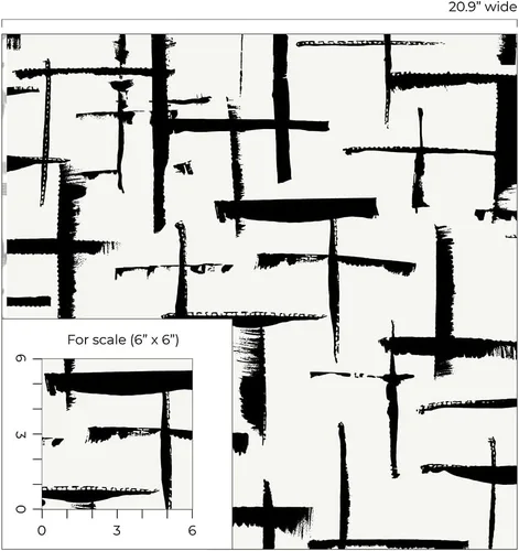 Vista 9 de NextWall Crosshatch - Papel tapiz abstracto para despegar y pegar (ébano y cáscara de huevo)