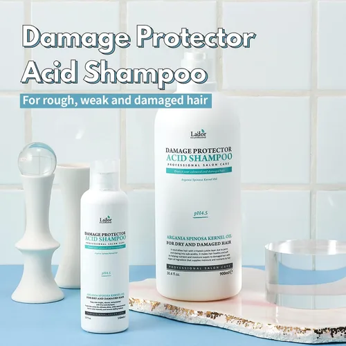Vista 2 de LADOR Champú ácido protector de daños (2 x 5.07 onzas líquidas) - Formulación ácida de pH 4.5 para equilibrio de pH del cabello y cuero cabelludo