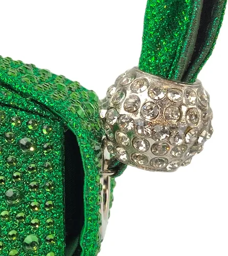 Vista 5 de Bolso de noche único con diamantes de imitación para mujer, bolso de mano triangular