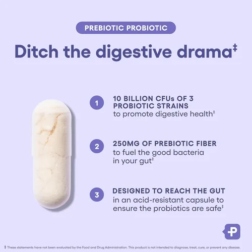 Vista 4 de Physician's CHOICE Prebiótico-probiótico - Probióticos multicepa y prebióticos sinérgicos - Diseñado para la salud digestiva, apoyo al microbioma