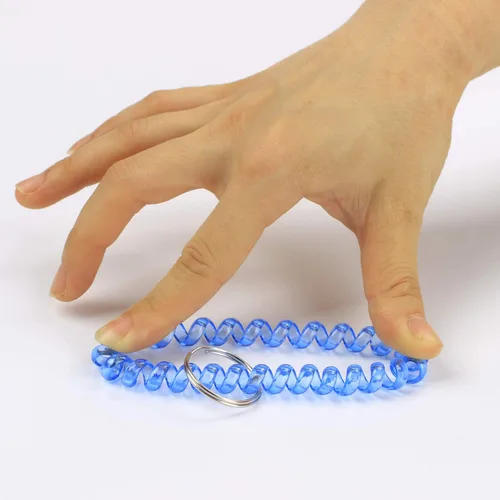 Vista 3 de BIHRTC Llavero elástico flexible de la pulsera de la primavera de la bobina espiral de la transparencia, al azar