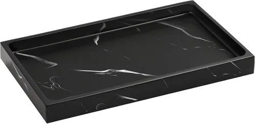 Vista 12 de Luxspire Resin Bathroom Vanity Tray Countertop Organizer, M, Matte Black