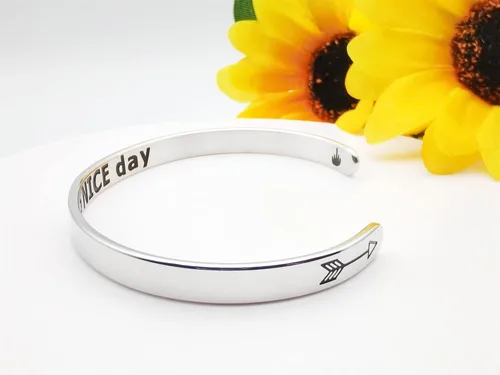 Vista 83 de Pulseras inspiradoras para mujer, joyería de acero inoxidable, con refranes, pulsera motivacional con mensaje oculto, pulseras grabadas para mejor