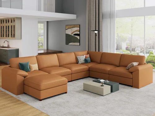 Vista 107 de EASE MOOSE Sofá modular seccional, sofá en forma de U para sala de estar Beige