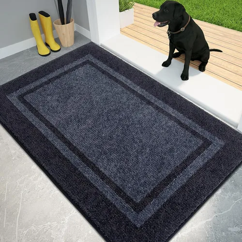 Vista 18 de PURRUGS Tapete para puerta con atrapamiento de suciedad, 20 x 32 pulgadas, antideslizante, lavable a máquina, tapete de entrada, tapete para puerta