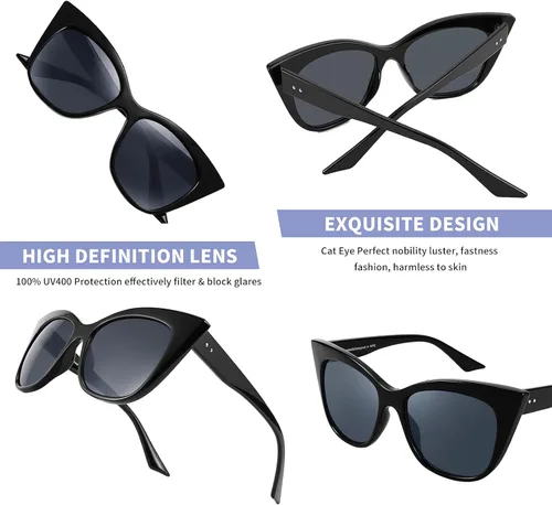 Vista 5 de FEISEDY Retro Vintage Cateye Gafas de sol para mujer UV400 Protección Sombras B4019