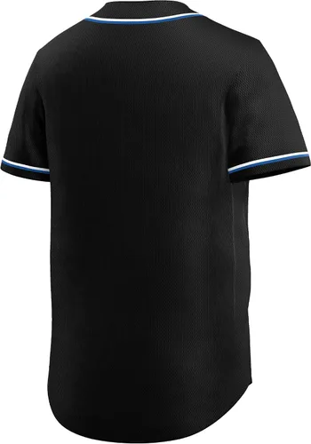 Vista 3 de KXK Camiseta de béisbol en blanco para hombre, camisas casuales con botones, manga corta, uniforme deportivo de equipo activo