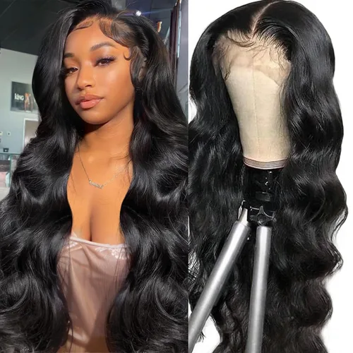 Vista 45 de Pelucas de encaje frontal de 13x4 Highlight Ombre de cabello humano ondulado 4/27 color rubio miel 9A sin pegamento HD encaje frontal transparente