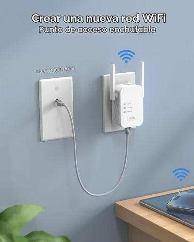 Vista 2 de BrosTrend Punto de acceso inalámbrico AC1200 para el hogar, enchufe